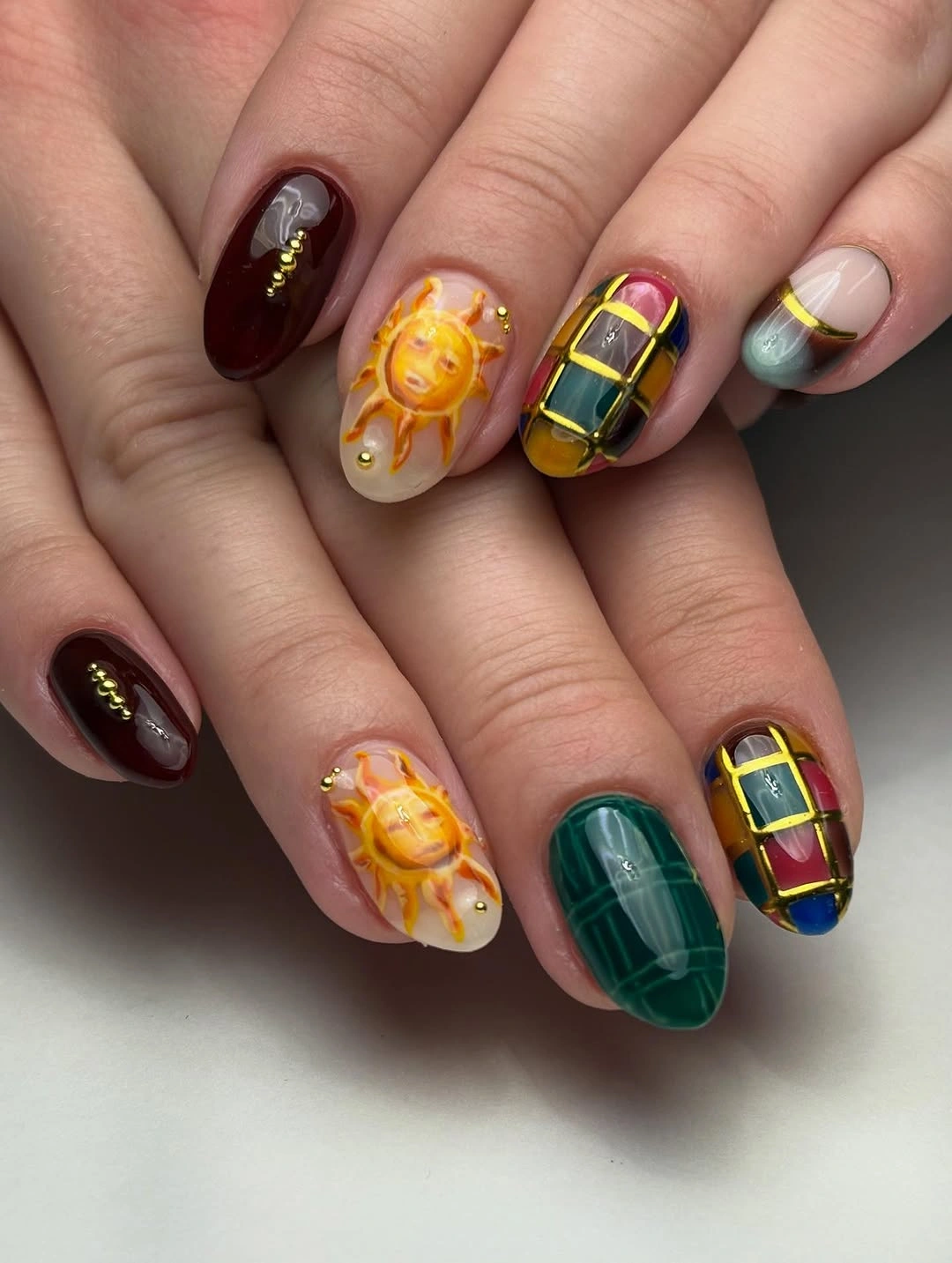 stylish fall nail trends 2026 Creative Autumn Mixed Art Nails