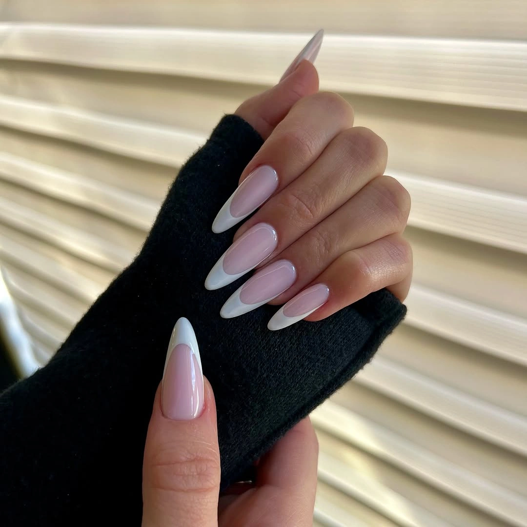 trendy fall french nails 2026 Classic Almond French for Every Fall Outfit